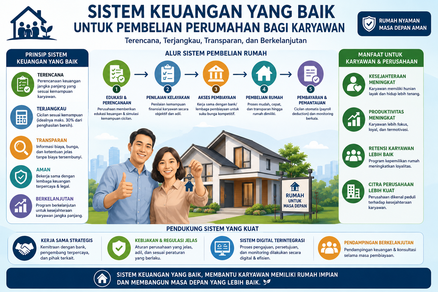 Bagaimana sistem keuangan yang baik untuk pembelian perumahan bagi karyawan ?