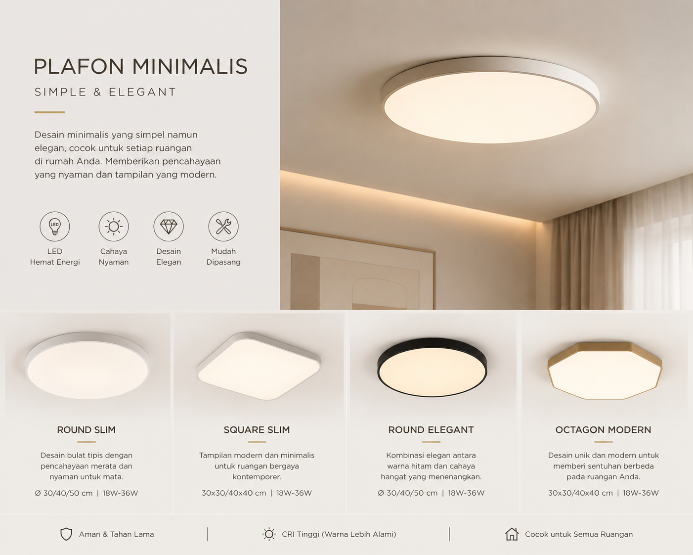Design Plafon minimalis yang simpel dan elegant